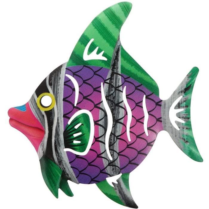 Plaque Murale Poisson-lion 8 Pouces - Décoration Nautique Tropicale - Peinte à La Main