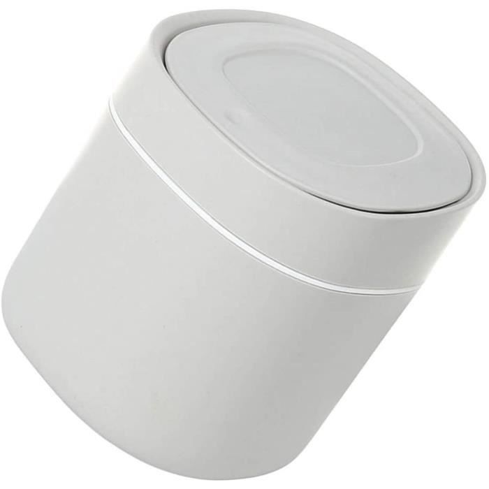 Mini Corbeille à Papier Avec Couvercle - Poubelle De Bureau Ou Chambre, ABS Blanc, Petit Modèle