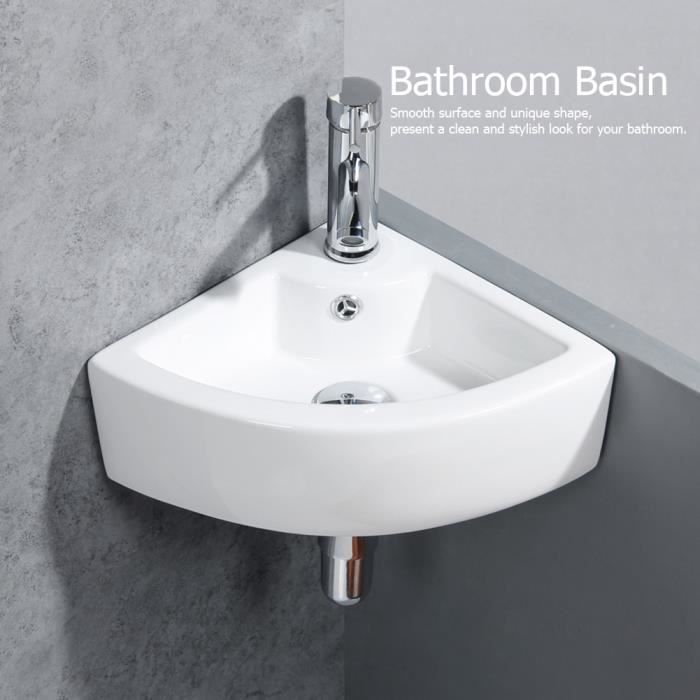 Vasque D Angle De Salle De Bain Vasque Salle De Bain D Angle A Poser Ou Montage Mural En Ceramique Blanc Achat Vente Lavabo Vasque Vasque Salle De Bain D Angle Cdiscount