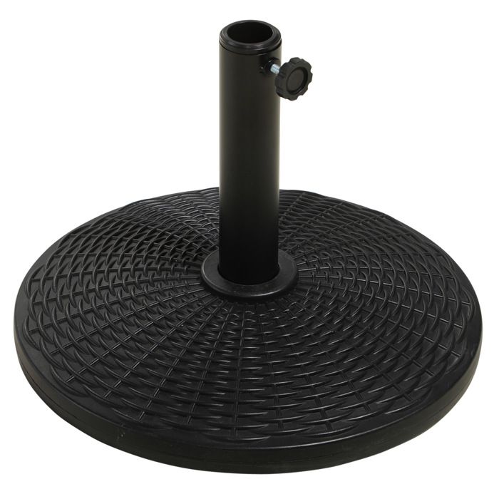 Pied de parasol à planter - pied d'ancrage à visser dans le sol - fixation parasol - porte-parasol avec vis de serrage - ABS noir - La Poste