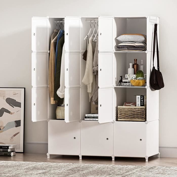 Armoire,Penderie Vetement,Dressing,étagères de Rangement,Armoire Modulable pour Chambre,en