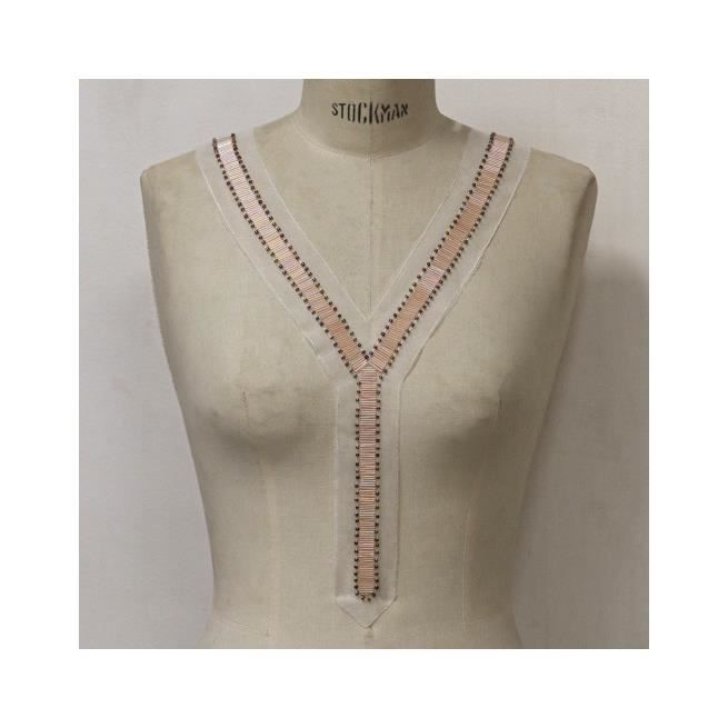 Broche Décorative Perles Vertes Et Dorées Pour Robe De Soirée - Neuf Sans Emballage