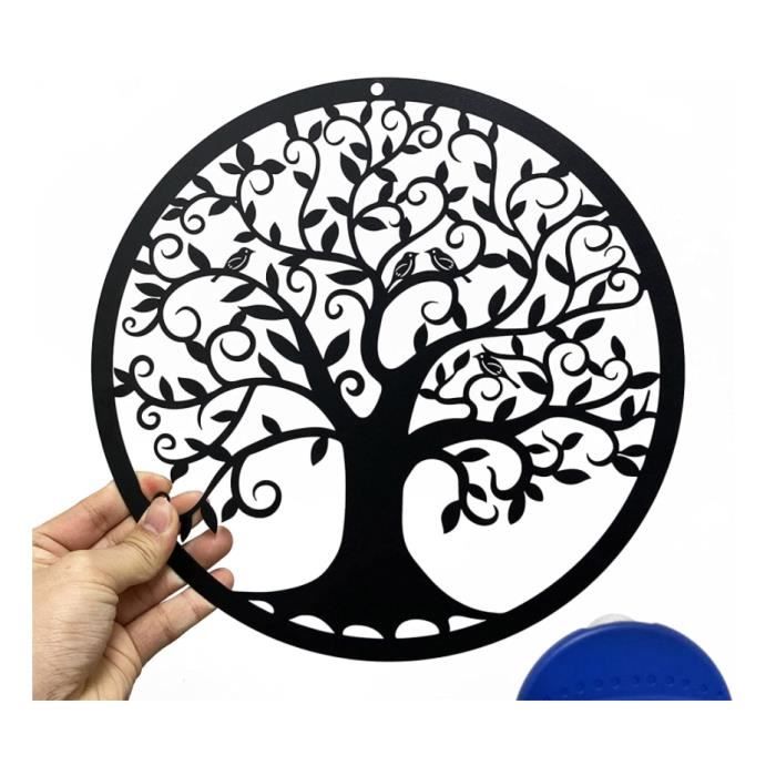 Décoration Murale - DEKORY - Arbre de Vie - Métal - 68x70 cm - Effet 3D - Maison