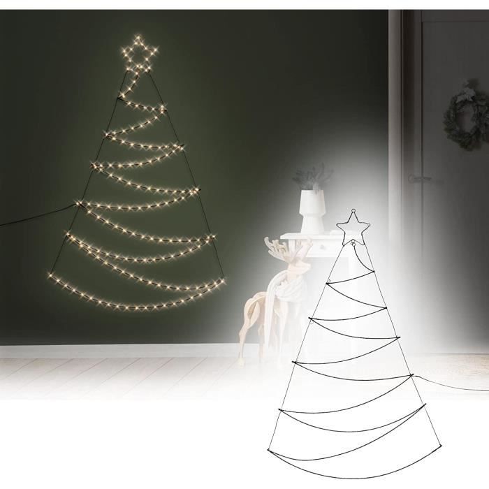Sapin de Noël lumineux LED à lumière blanc chaud sur secteur - 1