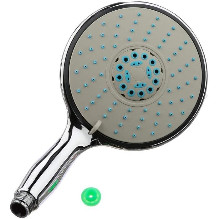 Pommeau de Douche XL (15 cm de diamètre) Anti Calcaire 4 Fonctions PluieRain, Massant