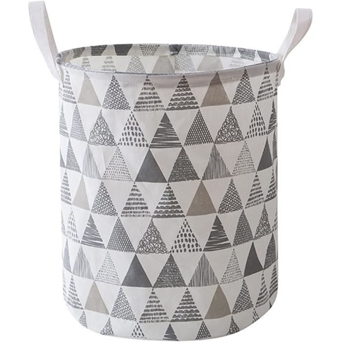 Panier à Linge Rond En Tissu/feutre – Pliable – Pour Bébé Ou Rangement