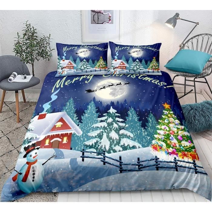Parure de lit de Noël,parure de lit Père Noël,3 pièces,chaud et