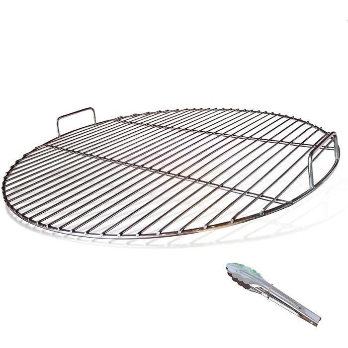 304 grille de barbecue ronde en acier inoxydable avec poignée, diamètre  54,5 cm pour barbecue au charbon de bois de 57 cm e.g web - Cdiscount Jardin