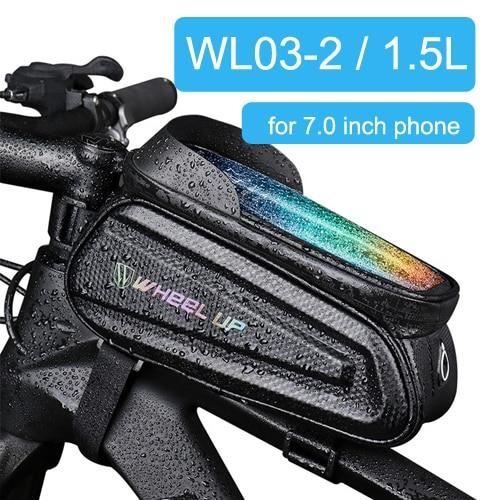 Sacoche De Cadre Vélo étanche - Noire - Poche Guidon Avec écran Tactile