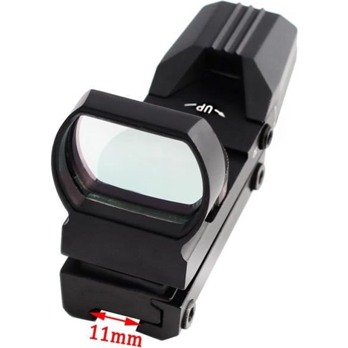 Lunette De Visée Tactique 1x40 – Point Rouge/vert Interchangeable – Rail 11 Et 20 Mm – Pour Fusil Et Carabine