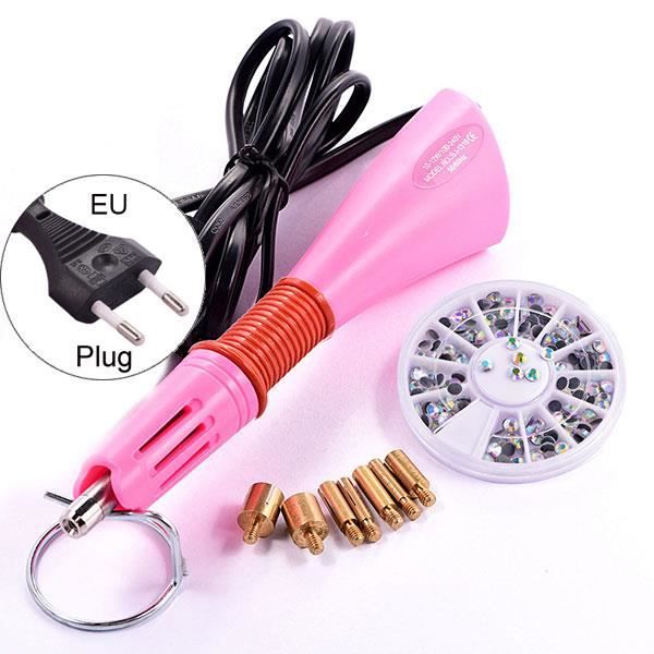 Applicateur à Strass Hotfix - Chauffage Rapide, 7 Embouts, Avec Pierres Et Outils, Pour Customiser Vêtements Et Accessoires