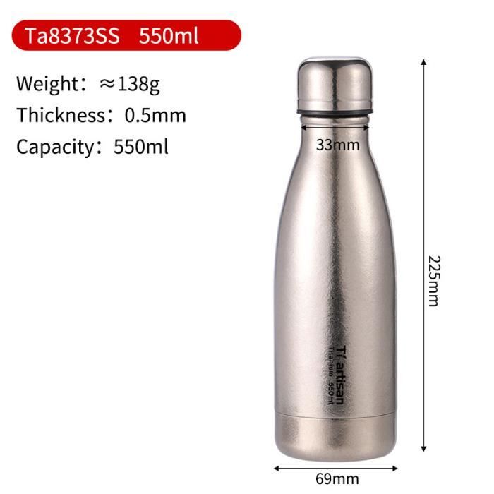 Gourde Plate étanche 750 Ml - Forme Fine Portable, Transparente, Pour Randonnée, Voyage, Sport