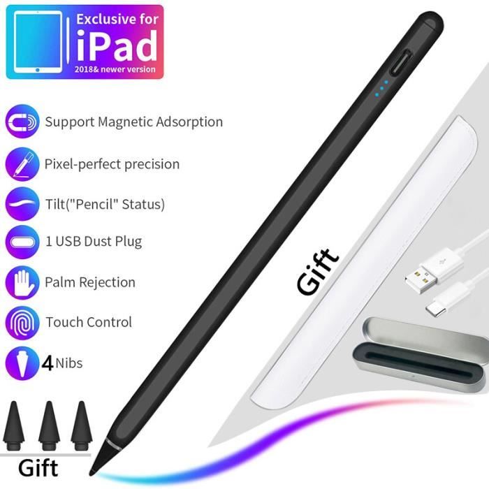 Stylets,Stylet pour L'apple Pencil 2 1 Pour iPad Pro M1 11 12.9 2021 2020  2019 2018 9.7 10.2 8th 7th Gen Air 3 4 Mini - Black[C4534] - Cdiscount  Téléphonie