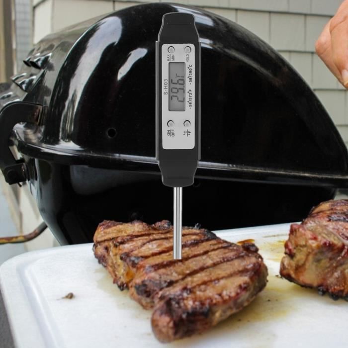 YOSOO Thermomètre 1Pc lecture instantanée numérique thermomètre alimentaire  cuisine cuisson barbecue viande sonde (noir)
