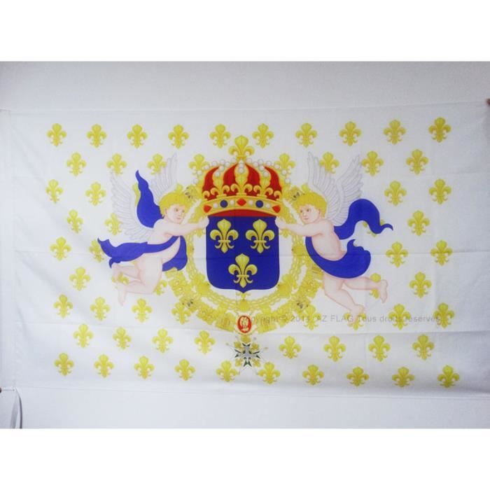 Drapeau Roi de France Fleur de Lys 150x90cm r... Cdiscount