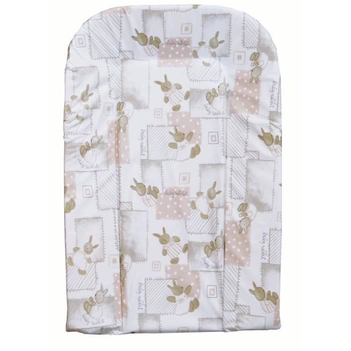 Matelas+à+langer+-+BAMBISOL+-+Plaque+mousse+-+Imprime+lapin+beige