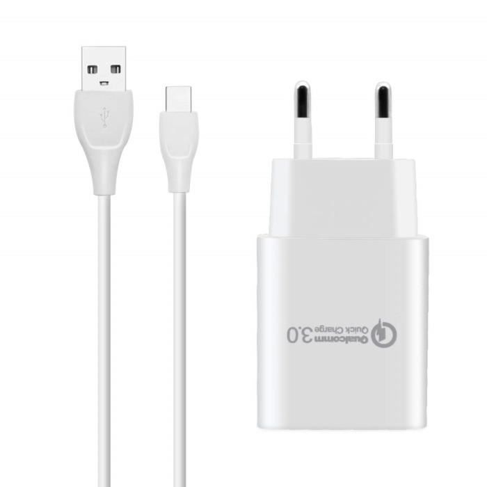 Chargeur Secteur USB Nexus Nokia Samsung Galaxy S8 A8 iPhone X 8 Plus Tablette Smartphone T/él/éphone Blanc 2 Ports Adaptateur USB Universel Chargeur pour Huawei P20 Honor 10 HTC
