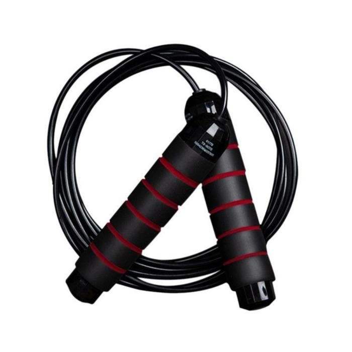 Noir Roulement Sauter Corde R/églable Boxe Sauter Sport Cordes /à Sauter /Équipement dexercice avec Mousse /épaissie Anti-d/érapante