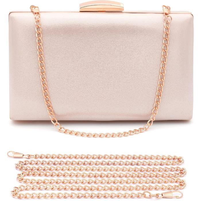 Pochette De Soirée En Cuir Verni Femme - Bandoulière Amovible, Design Pliable, Idéale Noël, Mariage, Bal