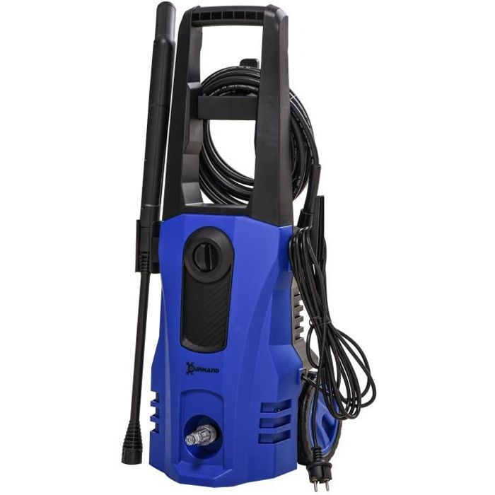Nettoyeur haute pression 1800 W - 150 bars max. - 510 l/h max. - 2 roues - PP bleu noir 35x27x78cm Bleu