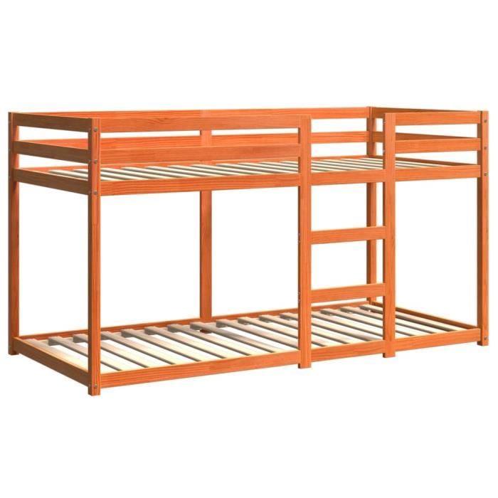 Lit superposé cire marron 90x200 cm bois de pin massif-GAR7805328055601