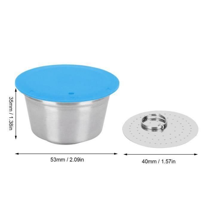 Capsule De Café Rechargeable En Acier Inoxydable - Dosette Filtre Réutilisable Pour Cafetière (Bleu)