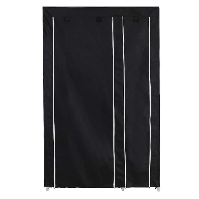 Armoire de Rangement - HUOLE - Penderie Pliante - Structure en Inox - 2 Portes - Tissu Non-tissé