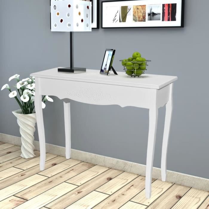 Console Bureau Coiffeuse Vintage Années 60 - Bois Massif Vert - Portugal - Occasion