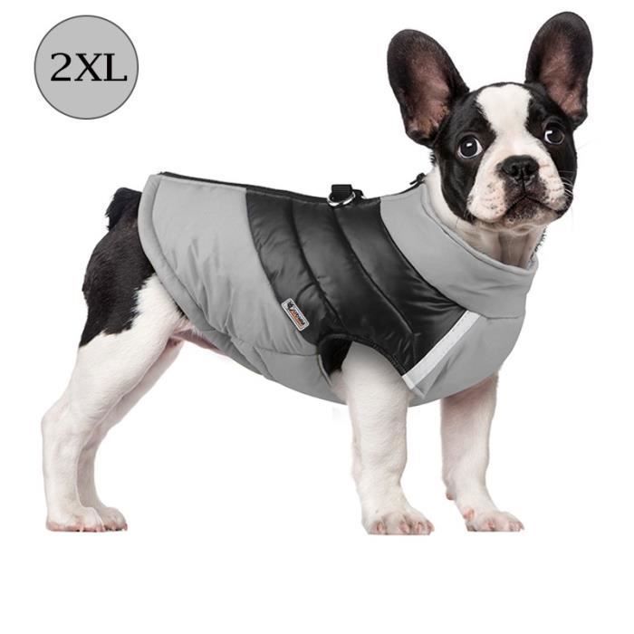 Comparer les prix de Manteau Chien,Taille S-5XL Manteau Chien,Manteau Pluie Chien pour Aux Chiens de Petite et Moyenne Taille de 1,5 à 30 kg-Gris XXL