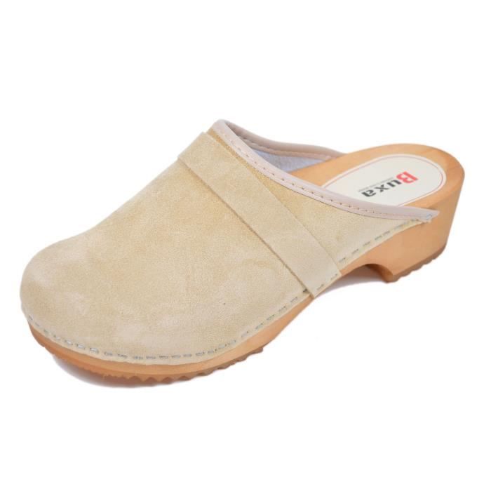 Buxa Bois et Daim Sabots Mixte Adulte Plain Conception