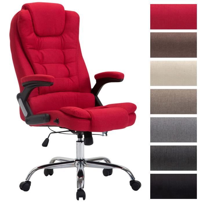Fauteuil de Bureau - CLP - Thor XXL - Tissu Rouge - Accoudoirs - Poids max 150 kg Fauteuil de Bureau - CLP - Thor XXL - Tissu Rouge - Accoudoirs - Poids max 150 kg