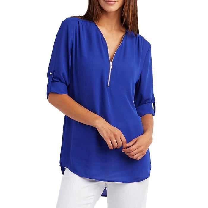 Minetom Femme Blouse Mode Chemisier Manches Longues Tunique Sexy