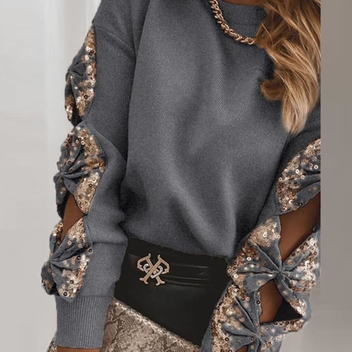 Chemisier Femme Satin Floral à Manches Longues Avec Nœud Et Broderie - Neuf Avec étiquettes