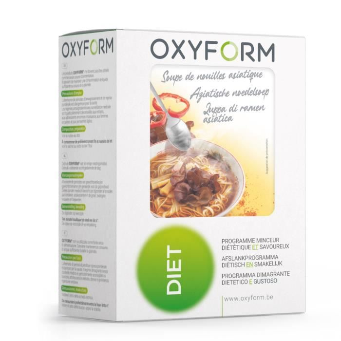 Oxyform Diététique Soupe Nouilles Asiatiques I 12 sachets I 84 Kcal I Faibles Matières Grasses Sucres I Enrichie Vitamines