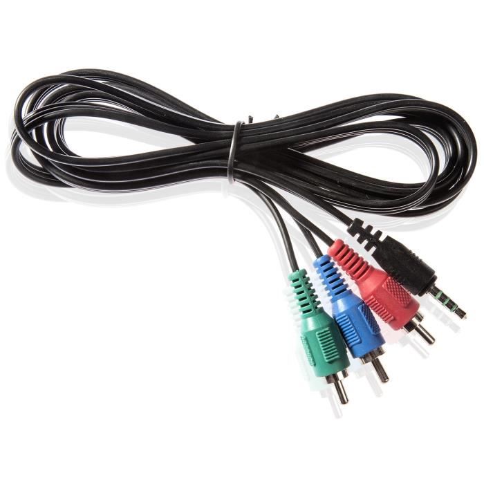Câble Vidéo Composant YUV RCA 1m - Cuivre Oxygéné Blindé - Haute Qualité - Connecteur Or