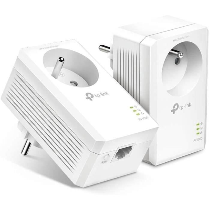 CPL 1000Mbps, Prise CPL Fibre avec 1 Port Gigabit et Prise Intégrée
