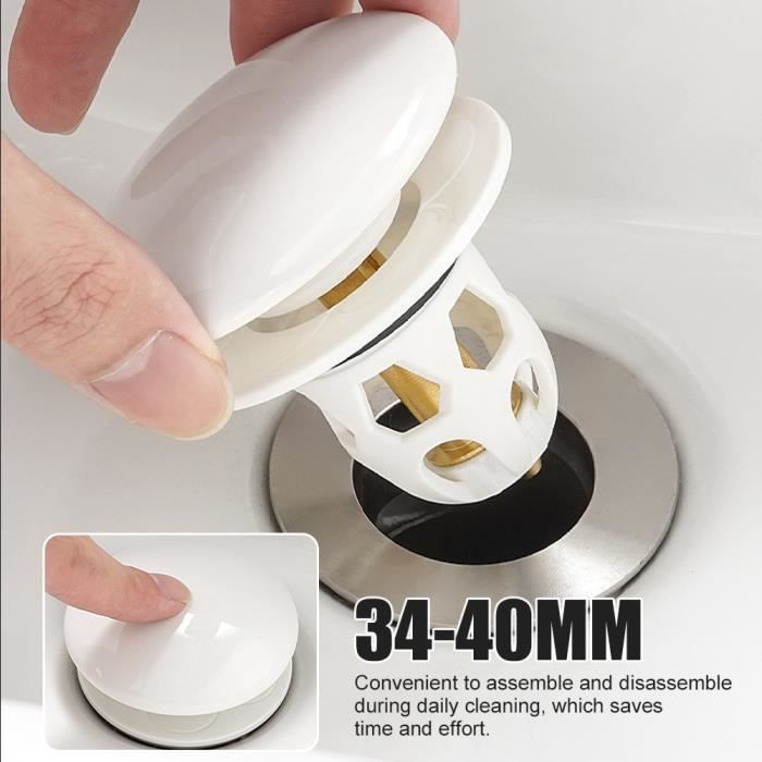 Filtre De Vidange Pour évier De Salle De Bain - Acier Inoxydable, Amovible - 1 Pièce