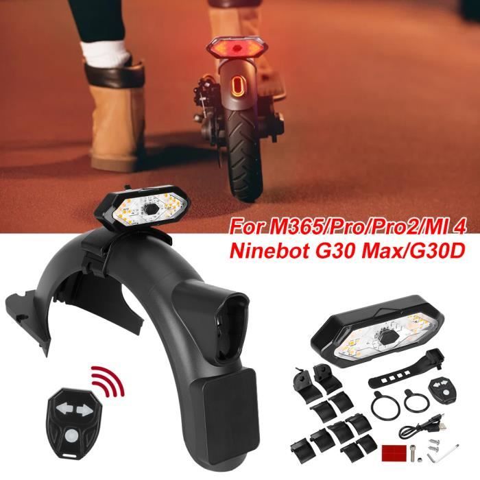 Clignotant à télécommande sans fil pour scooter, Feu Arrière Vélo Rechargeable USB, 3 Modes, pour M365-Pro-MI 4 Ninebot G30 Max