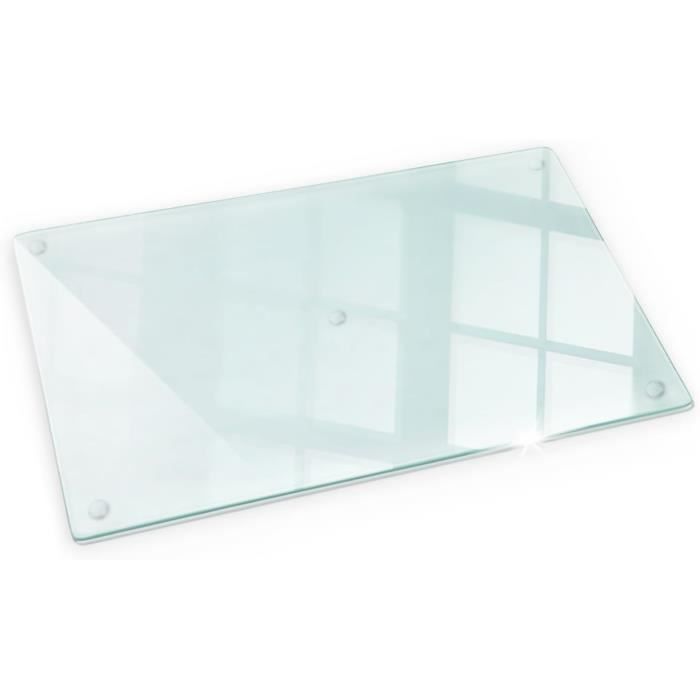 Bearrerp Planche à Découper Acrylique Transparente 43x33 Cm – Grande, Résistante Chaleur & Rayures, Bord Anti-Goutte, Idéale Cuisine Moderne
