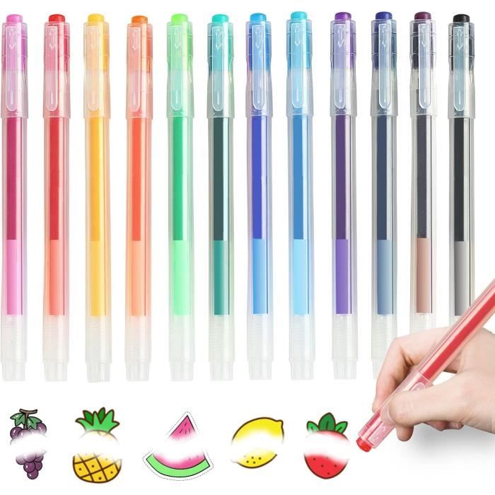 Lot De 12 Stylos Effaçables Bleu 0.7mm - Encre Thermique Gommable - Fournitures Bureau Et École - Cadeau Étudiant