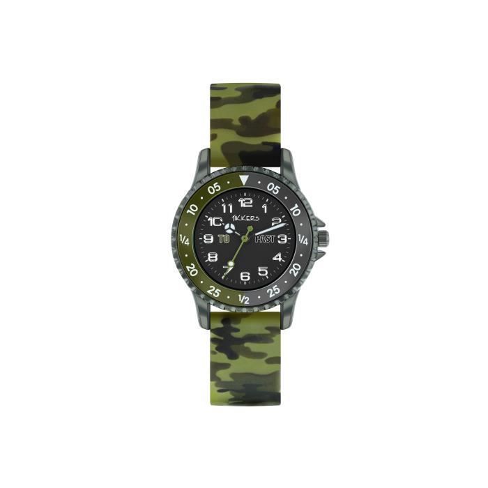 Montre Enfant TIKKERS Time Teacher Silicone Camouflage Vert Garçon