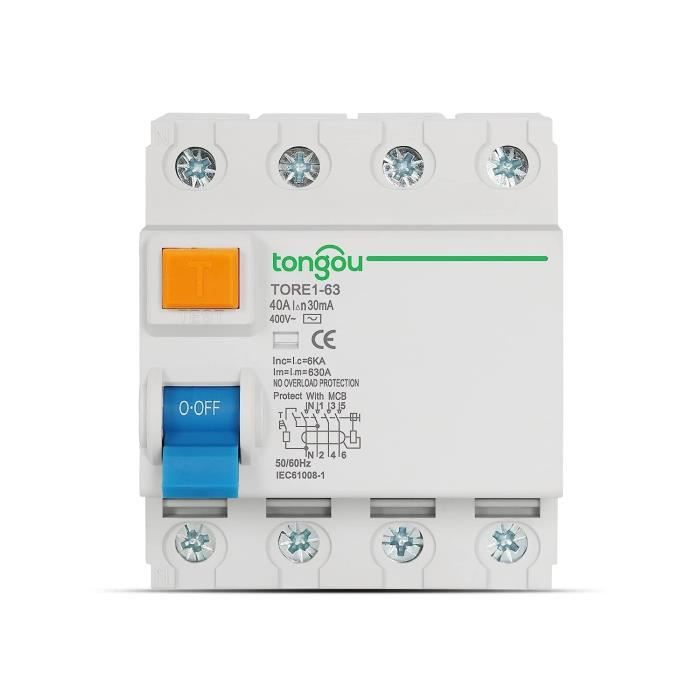 Interruttore Magnetotermico 2P 16A 63A 10mA 30mA 100mA