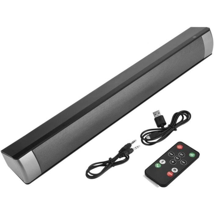 Barre De Son TV – Volume Auto Boosté – Sans Fil & AUX – Basses Profondes – Pour PC, Console, Projecteur