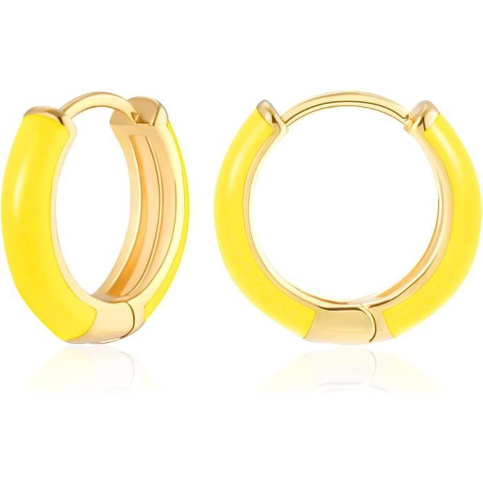 Ensemble Créoles Plaqué Or 14K ALEXCRAFT - Boucles D'Oreilles Petites Et Grandes Pour Femmes