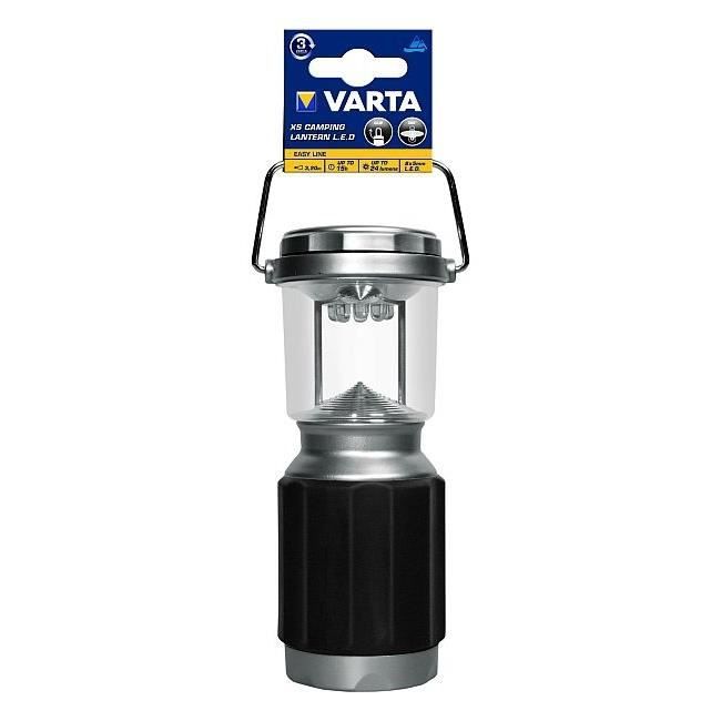 lanterne de camping varta xs à led - noir/argent - 4aa - 15h d'autonomie
