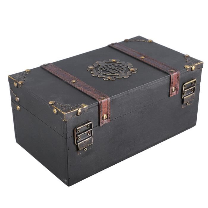 Boîte de Rangement Bois Ancien Coffre de Rangement 60 x 35 x 35 cm