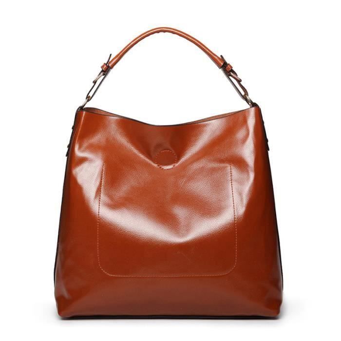 Sac à main marron avec anses rondes effet bois état NEUF - Accessoires & Bagagerie