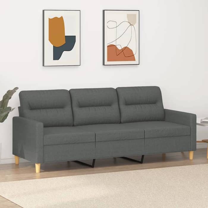 vidaXL Canapé à 3 Places Sofa de Salon avec Accoudoirs et Oreillers de Dossier Meuble de Salle de Séjour Intérieur 359244