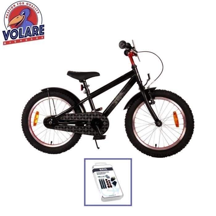 Vélo pour enfants - Volare Spider-Man - 18 pouces - Noir - Kit de réparation de pneus WAYS inclus