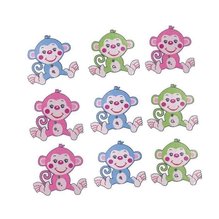 50 Pcs Boutons En Bois Creative Couleur Dessin Delicat Belle Bande Dessinee Singe Motif Diy Pour Gants Chapeaux Cdiscount Beaux Arts Et Loisirs Creatifs